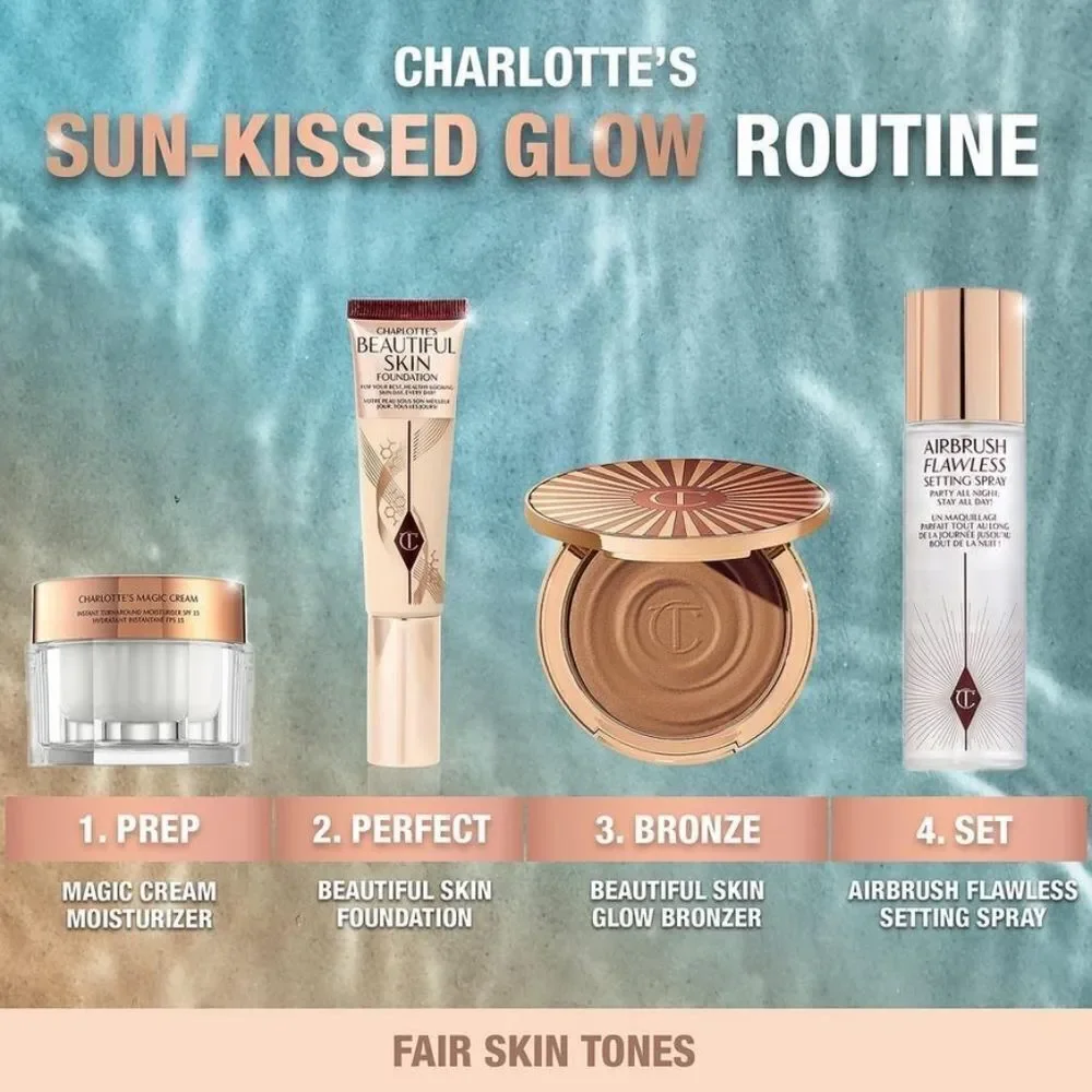 New Charlotte Tilbury Beautiful Skin Sun-Kissed Glow Cream Bronzer